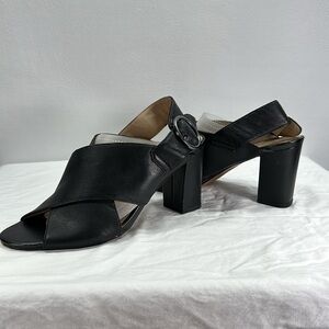 Franco Sarto Thick Buckle Strap Heeled Sandals, 8